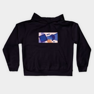 abstract geomerty dash Kids Hoodie